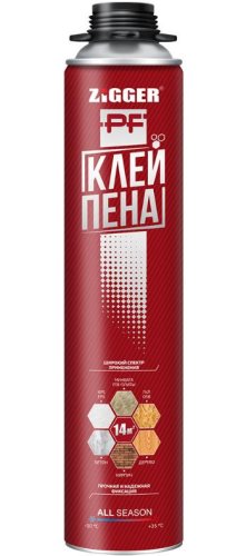 Клей-пена строительная Zigger PF, профессиональная, 750 мл фото Клей-пена строительная Zigger PF, профессиональная, 750 мл картинка
